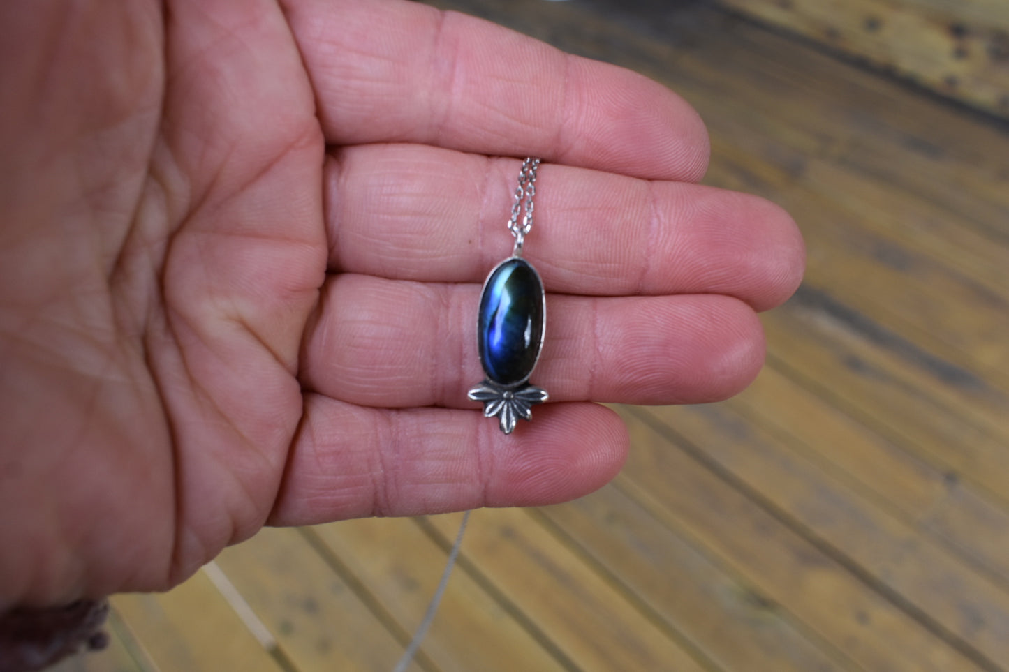 Labradorite Flower Necklace