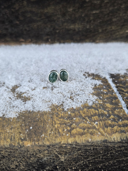Moss Agate Studs